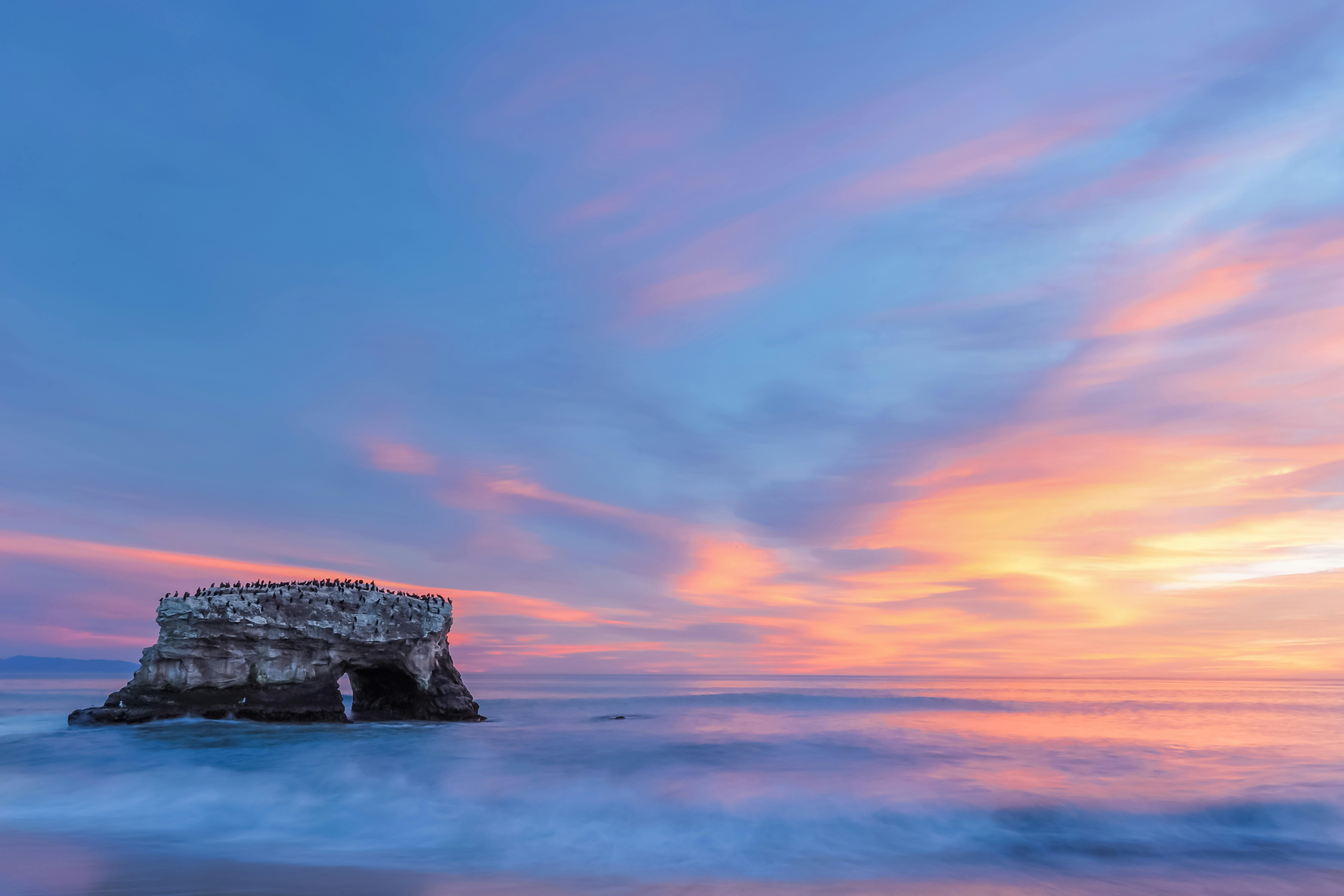 Natural Bridges at sunset in Santa Cruz